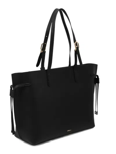 Furla Giove Leather Tote Bag In Black