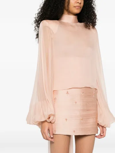 M.marquise Sonja Balloon-sleeve Blouse In Pink