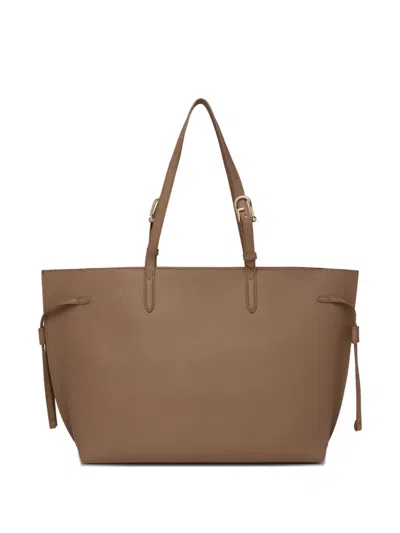 Furla Giove Leather Tote Bag In Brown