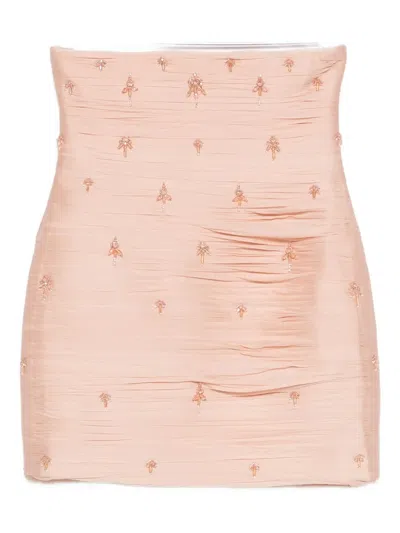 M.marquise Sonja Embroidered Mini Skirt In Pink