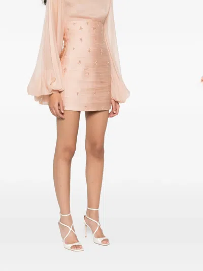 M.marquise Sonja Embroidered Mini Skirt In Pink