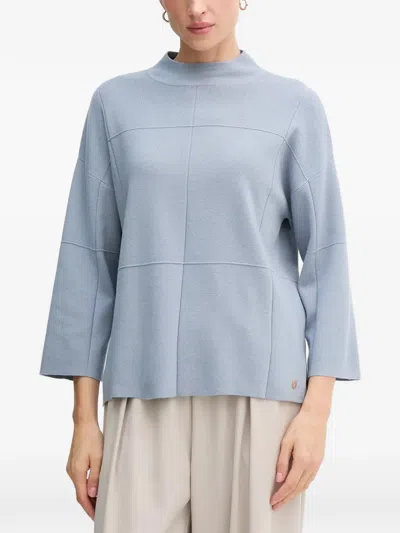 Joseph Ribkoff Seam-details High-neck Sweater In Blue