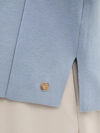 Joseph Ribkoff Seam-details High-neck Sweater In Blue