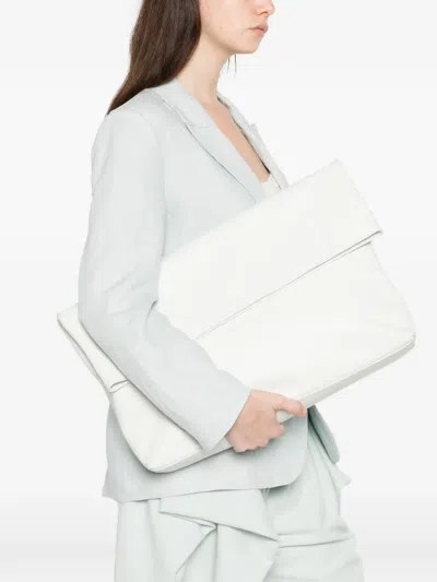 Herskind Foldover Leather Shoulder Bag In White