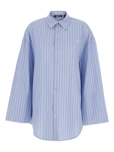 Rotate Birger Christensen Poplin Oversized Shirt In Blue
