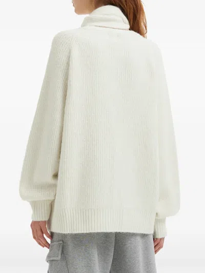 B+ab Button Roll-neck Sweater In White