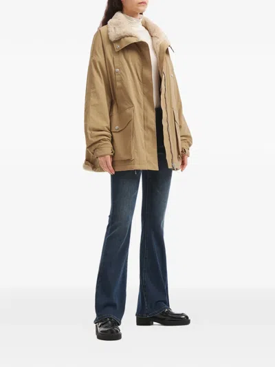 B+ab Faux-fur Trim Jacket In Brown