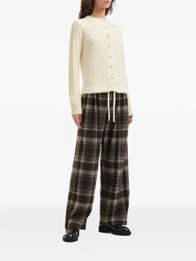 B+ab Cable Knit Button Cardigan In Neutral