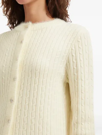 B+ab Cable Knit Button Cardigan In Neutral