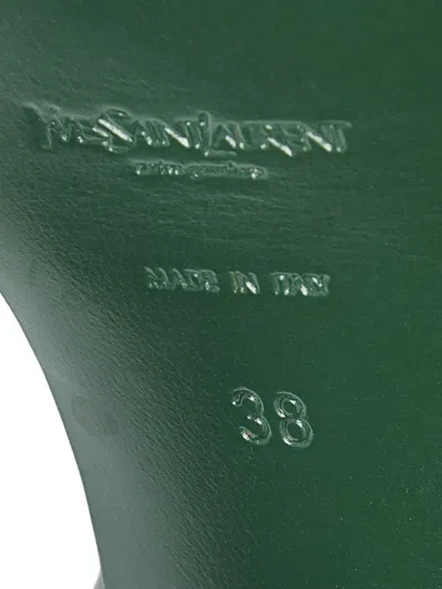 Pre-owned Saint Laurent Interlocked Straps Platform Sandals In Green