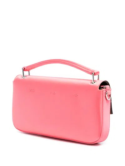 Pre-owned Fendi 2000-2010 Satin Phone Pouch Baguette Satchel In Pink