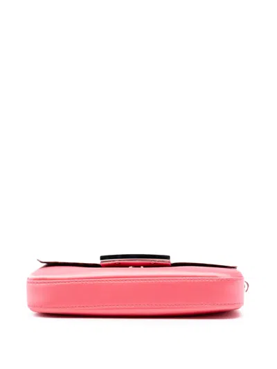 Pre-owned Fendi 2000-2010 Satin Phone Pouch Baguette Satchel In Pink