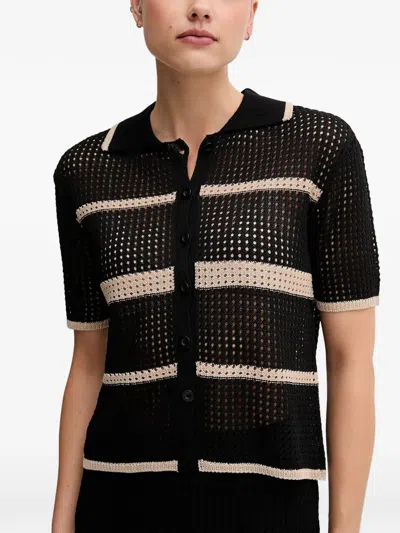 Joseph Ribkoff Striped-detail Cardigan In Black