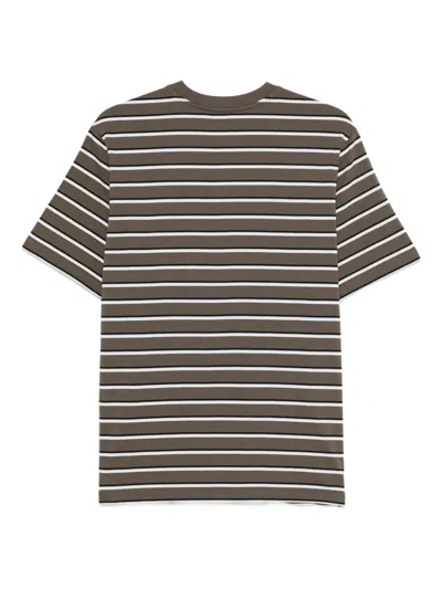 Rotate Birger Christensen Striped Logo-patch T-shirt In Green