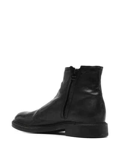 Leqarant Zip Leather Boots In Black