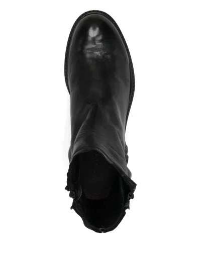 Leqarant Zip Leather Boots In Black