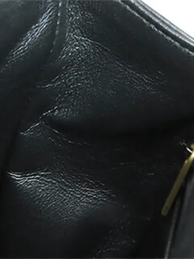 Pre-owned Chanel 2017-2018 Medium Cc Chevron Lambskin Chain Top Handle Flap Satchel In Black