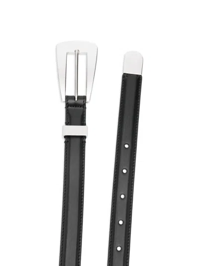 Khaite Lucca Silver-tone Buckle Belt In Black