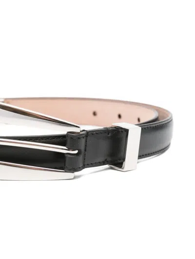 Khaite Lucca Silver-tone Buckle Belt In Black