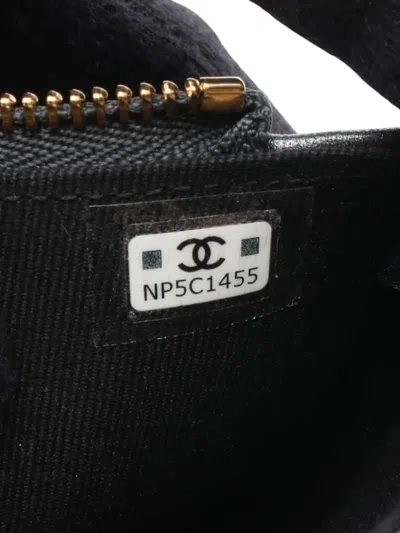 Pre-owned Chanel 2021-2025 Cc Quilted Lambskin Charms Hobo Crossbody Bag In Gray