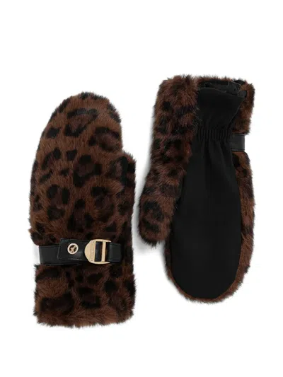 Joseph Ribkoff Leopard-print Buckle Gloves In Brown