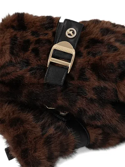 Joseph Ribkoff Leopard-print Buckle Gloves In Brown