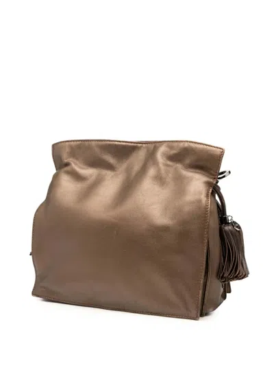 Pre-owned Loewe 2010-2025 Nappa Flamenco Tassel 22 Crossbody Bag In Brown