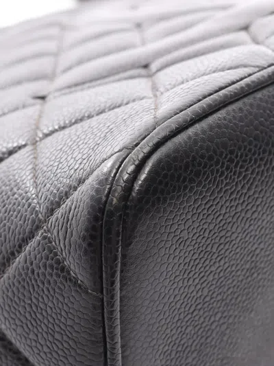 Pre-owned Chanel 2000-2002 Caviar Medallion Tote Bag In Black