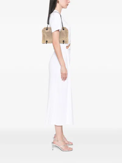 Pre-owned Bottega Veneta 2012-2025 Intrecciato Trimmed Metallic Leather Duo Shoulder Bag In Gold