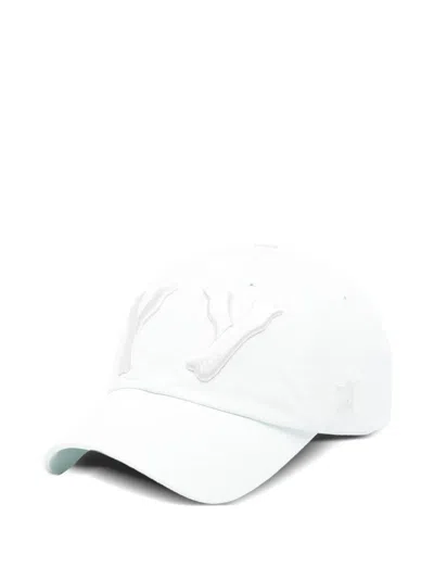 Open Yy Logo-embroidery Baseball Cap In White
