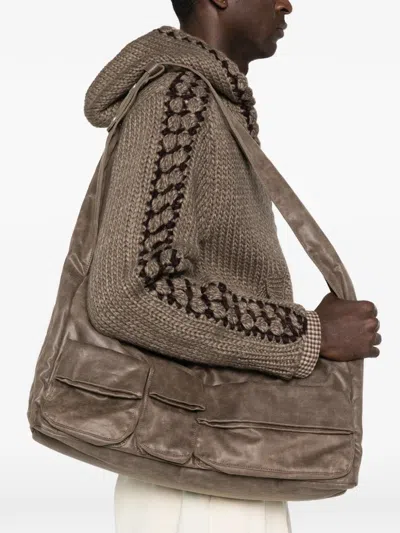 Open Yy Venti Double-handle Messenger Bag In Brown