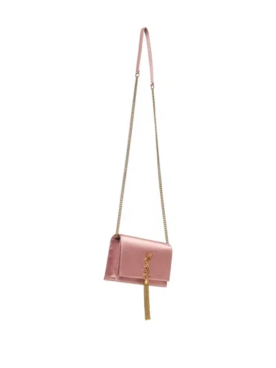 Saint Laurent Kate Tassel Clutch Bag In Pink