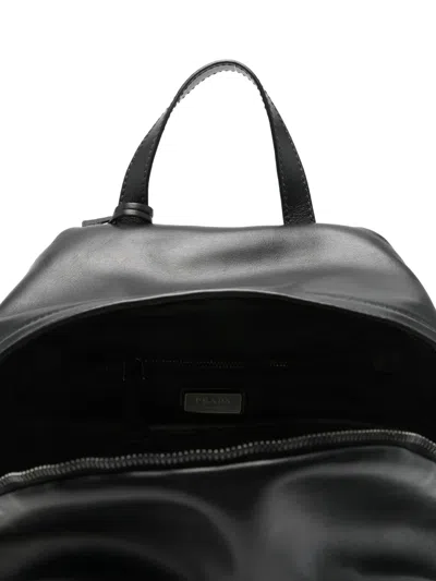 Prada Leather Backpack In Black