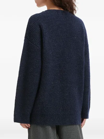 B+ab V-neck Sweater In Blue