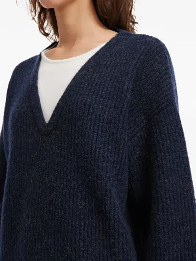 B+ab V-neck Sweater In Blue