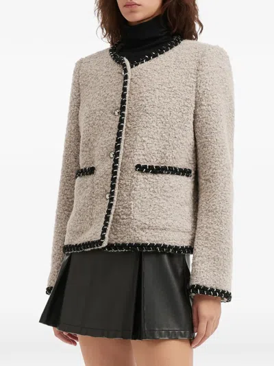 B+ab Buttoned Contrast Trim Jacket In Multi