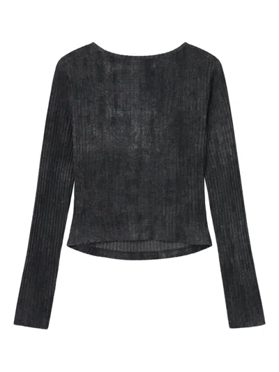 B+ab Button-down Ribbed Top In Multi