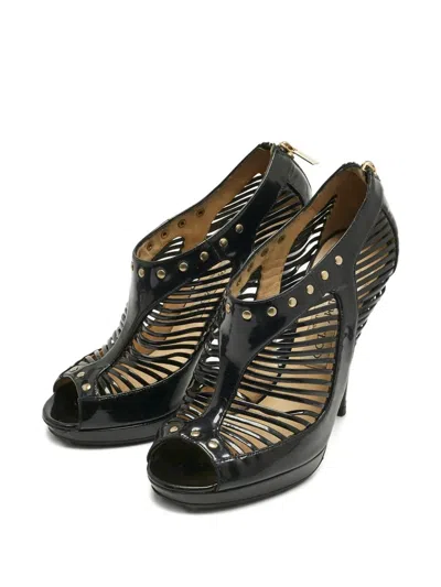 Pre-owned Jimmy Choo Caged Open-toe Pumps In Black
