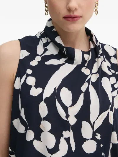 Joseph Ribkoff Abstract-pattern Halterneck Blouse In Multi