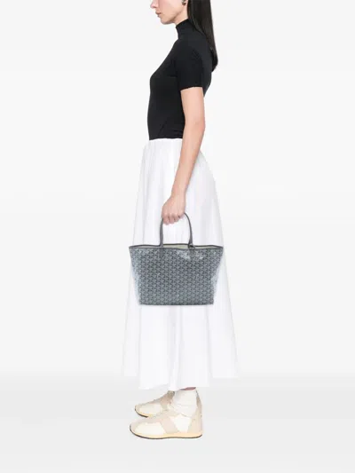Pre-owned Goyard 2019 Ine Saint Louis Pm Tote Bag In Gray