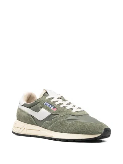 Autry Reelwind Suede Panelled Sneakers In Green