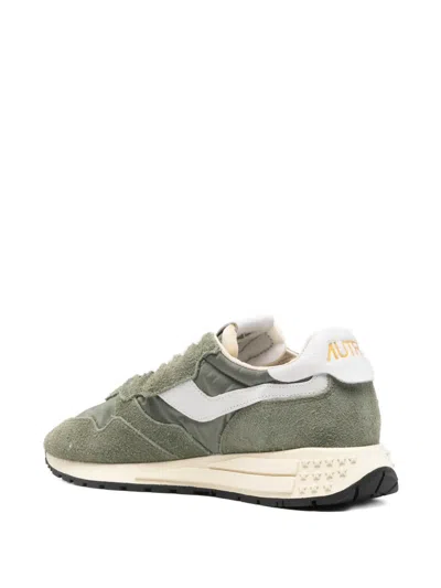 Autry Reelwind Suede Panelled Sneakers In Green