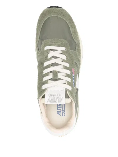 Autry Reelwind Suede Panelled Sneakers In Green