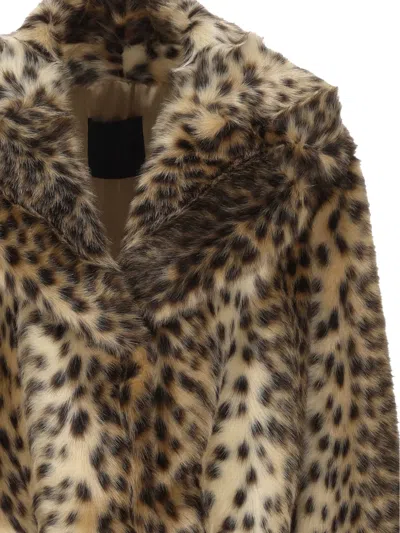 Bb Couture Leopard Faux-fur Jacket In Brown