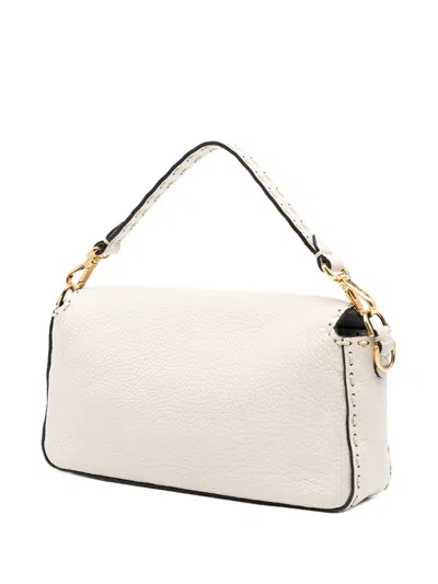 Pre-owned Fendi 2010-2025 Medium Leather Selleria Baguette Satchel In Brown