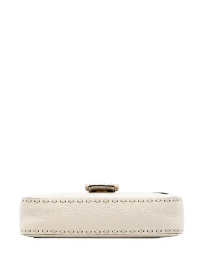 Pre-owned Fendi 2010-2025 Medium Leather Selleria Baguette Satchel In Brown