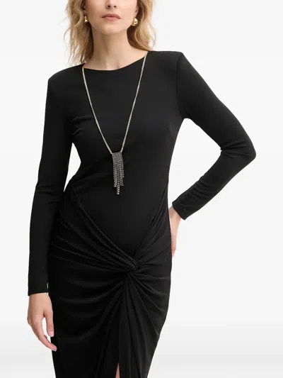 Fracomina Knot Detail Dress In Black