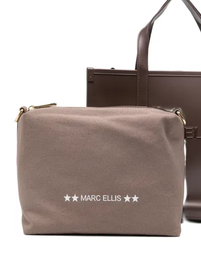 Marc Ellis Flat Go Embossed-logo Tote Bag In Brown