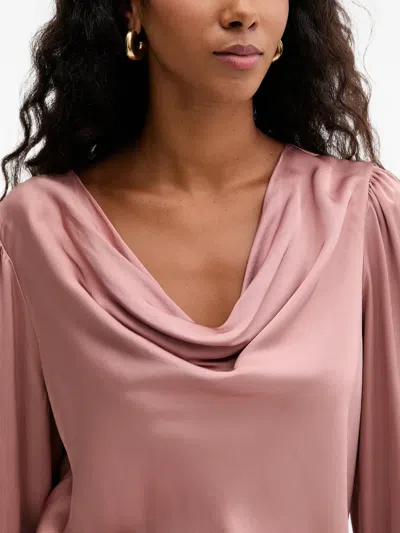 Fracomina Cowl Neck Blouse In Pink