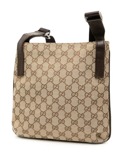 Pre-owned Gucci 2000-2015 Gg Canvas Crossbody Bag In Brown